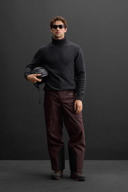 ZARA НЕПРОМОКАЕМЫЕ ЛЫЖНЫЕ БРЮКИ RECCO®, БАКЛАЖАНОВЫЙ