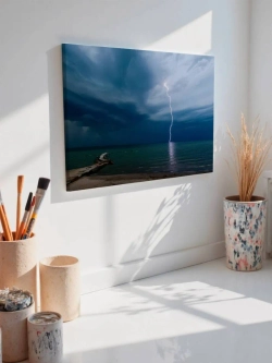 Картина на стену 40 X 50 Молния в море