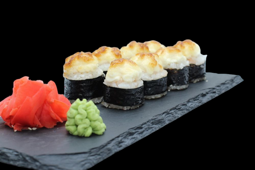 Запеченный ролл с копчёной курицей