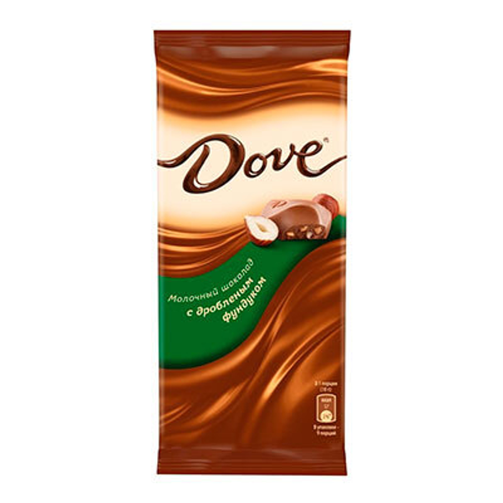 Шоколад Dove молочный с дробленным фундуком 90 гр