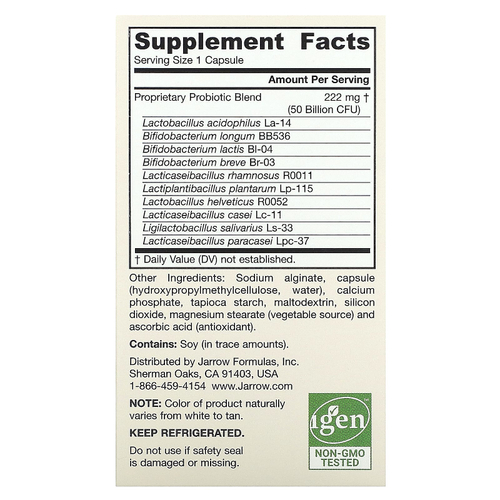 Jarrow Formulas, Jarro-Dophilus®, 50 млрд КОЕ, 60 растительных капсул