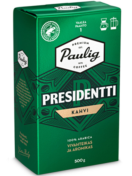 Кофе молотый Paulig Presidentti Kahvi 500 гр., 100% арабика светлой обжарки