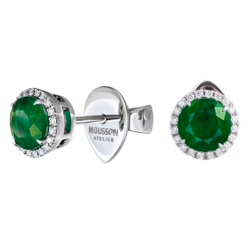Серьги Пусеты с Изумрудами и Бриллиантами, E0015-22/2