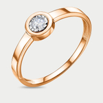 Кольцо для женщин из розового золота 585 пробы с фианитами (арт. 1103581)