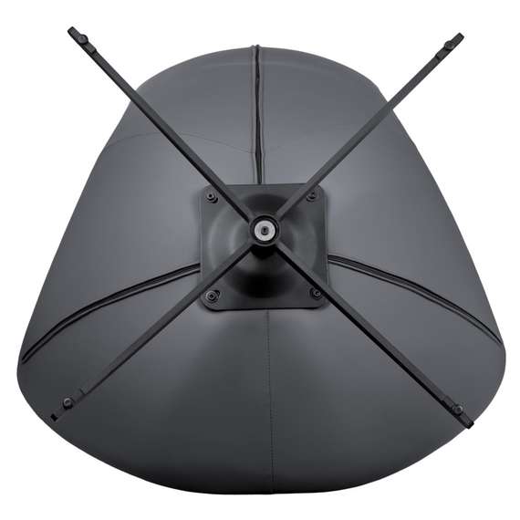 Кресло Hugo тёмно-серая экокожа, шенилл