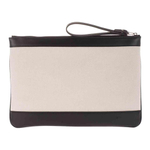 Balenciaga Multicolor Canvas With Leather Clutch Unisex Beige Black