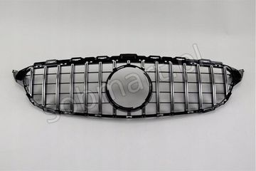 Решетка радиатора V.3 глянцево - черный + хром для Mercedes C class W205 2015-2018