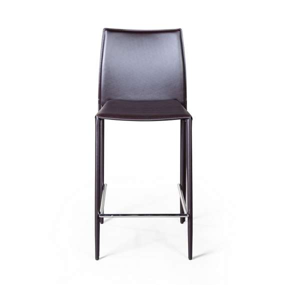 Полубарный стул Rolf темно-коричневая кожа