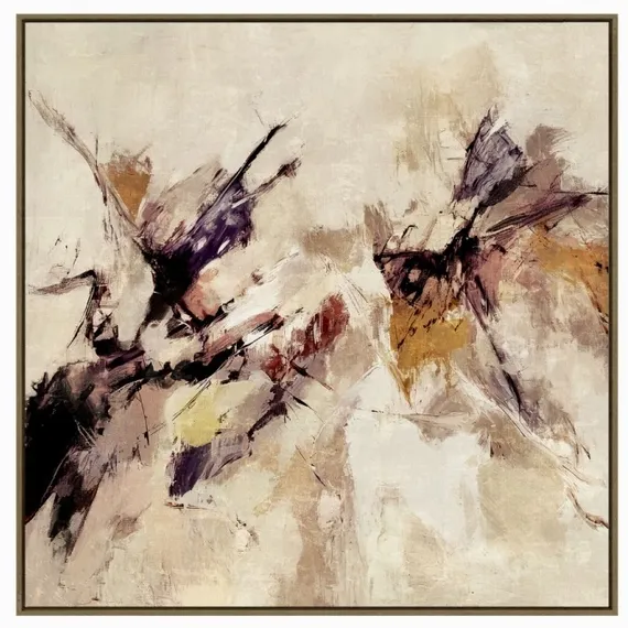 Постер Portent 120х120 см, бежевый, оранжевый, фиолетовый