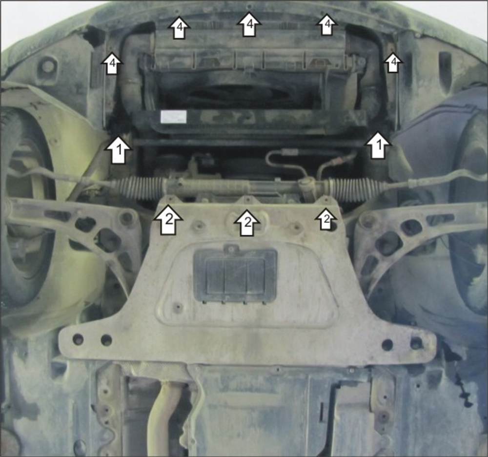 Защита Радиатора. 2 мм, Сталь. для BMW 3 (e46) 2001-2005 MOTODOR.00215