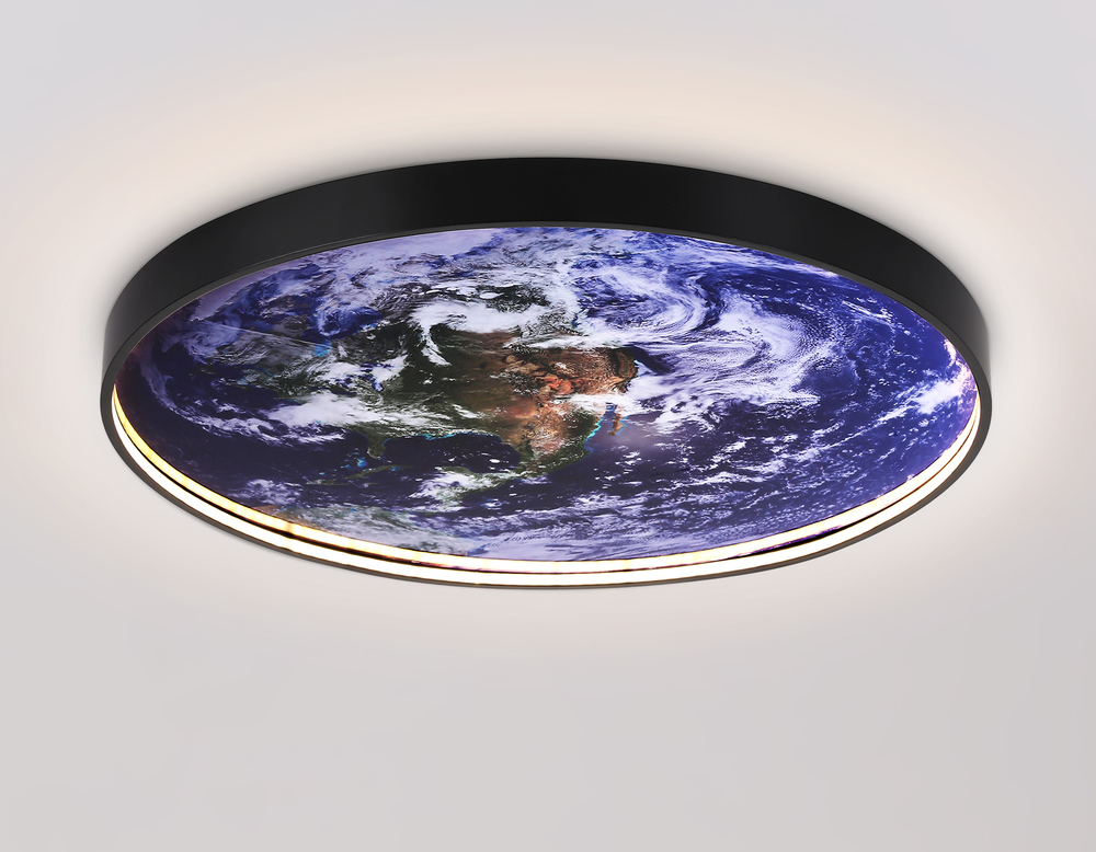 Светильник светодиодный настенно-потолочный FW11134 BK черный 31W LED 3000-6400K D500*38