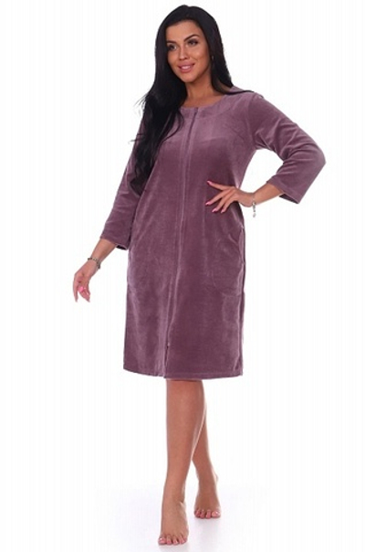 Халат женский "114 В.П" молния однотонный (159)