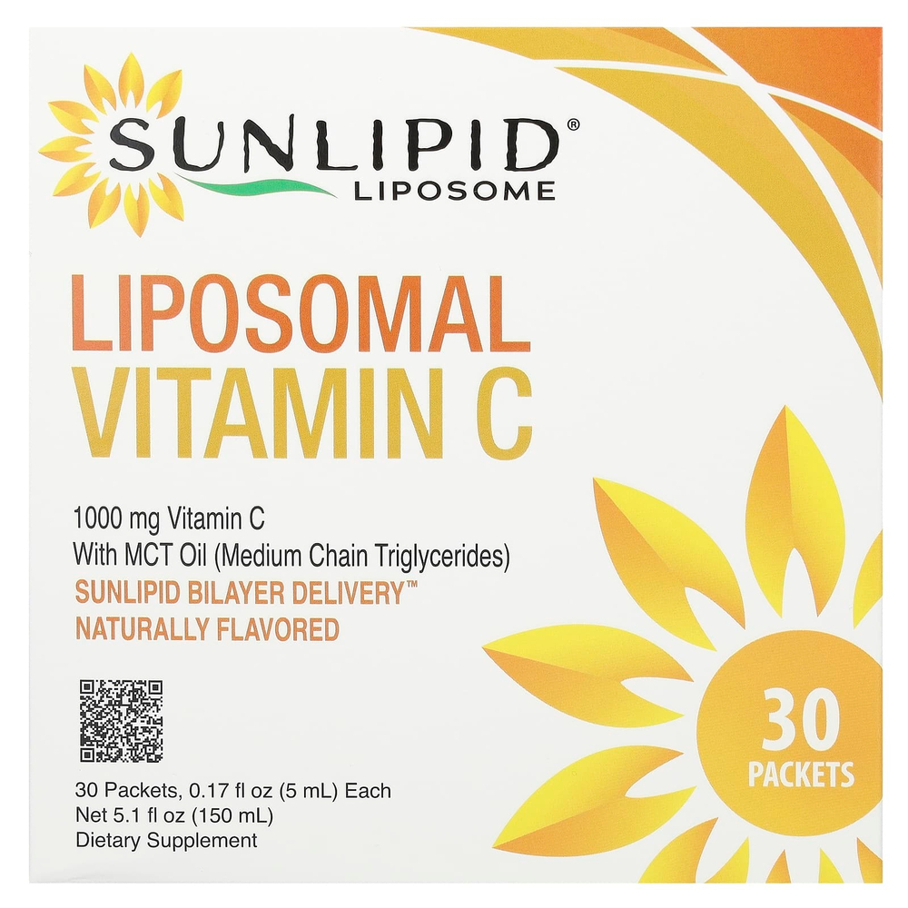 Sunlipid, липосомальный витамин C с маслом MCT, 30 пакетиков по 5 мл (0,17 жидк. унции)