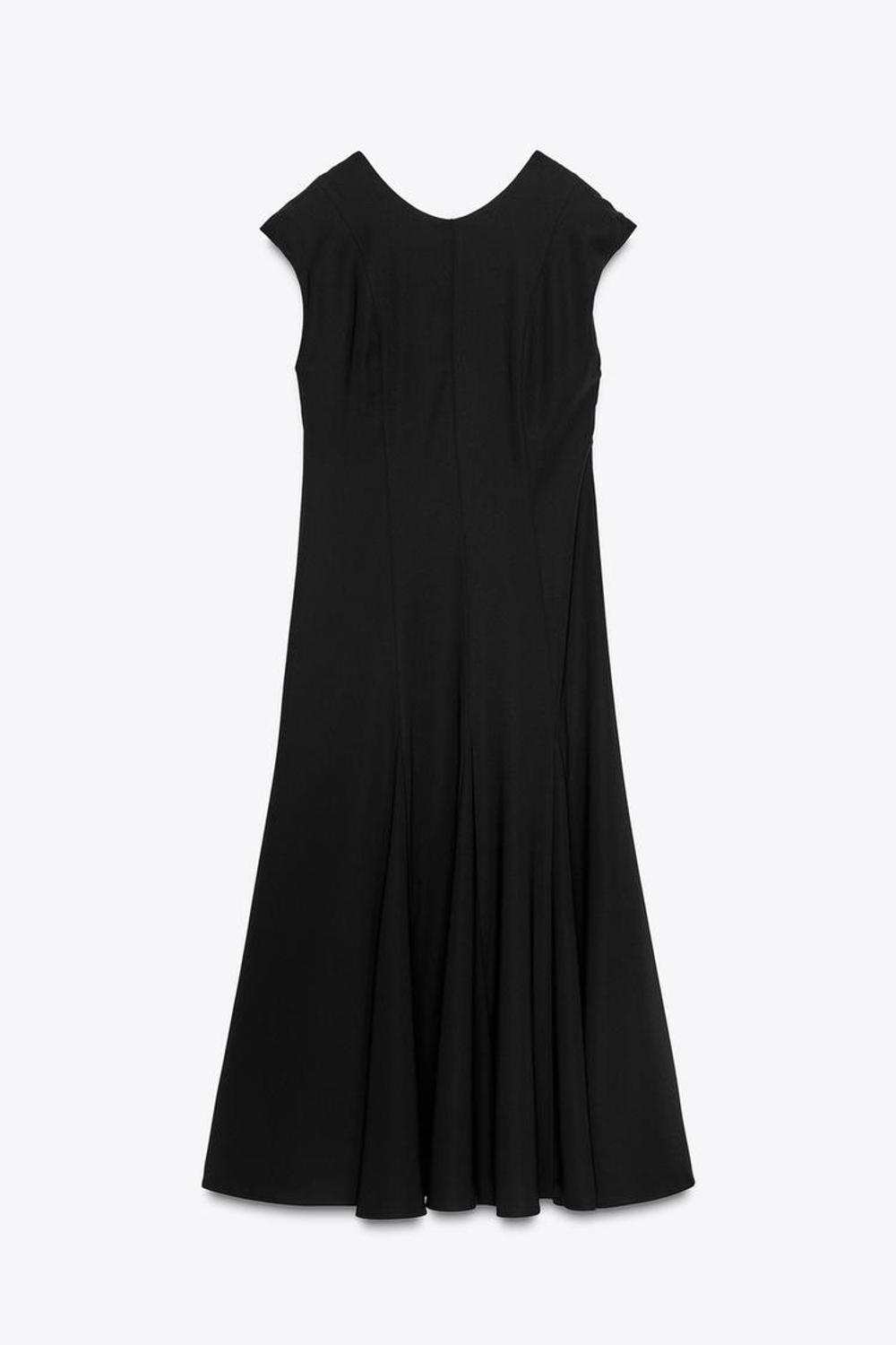 ZARA ДЛИННОЕ КРЕПОВОЕ ПЛАТЬЕ — ZW COLLECTION, ЧЕРНЫЙ