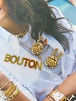 Накладка на пуговицу золотая в виде розы