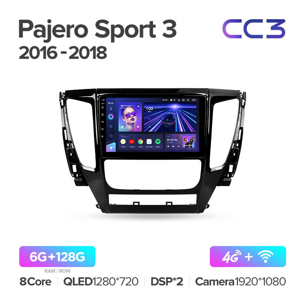 Teyes CC3 9" для Mitsubishi Pajero Sport 3 2016-2018