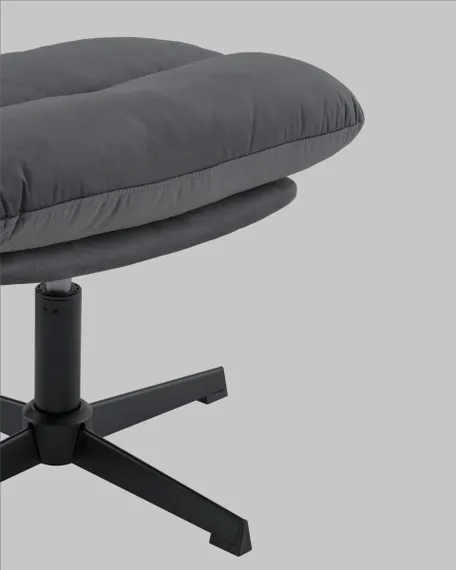 Кресло Оррелл серый с оттоманкой