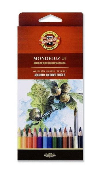 Набор акварельных карандашей MONDELUZ FRUIT 24 цвета в картонной коробке