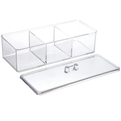 Органайзер для хранения «ФАНТЭНЕГРО», прозрачный, 3 отделения, 23*9.2*7см (коробка)