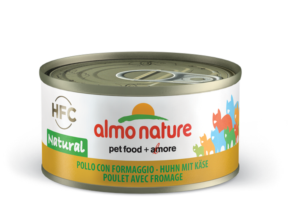 Almo Nature Консервы для Кошек с Курицей и Сыром 75% (HFC Adult Cat Chicken&Cheese) 0,07 кг x 1 шт.