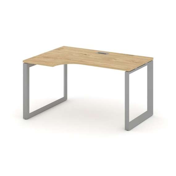 Style Project Стол рабочий эргономичный SN-59O.SPA-022(L) Тиквуд Светлый/Металл Серый/Серебро Заглуш