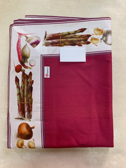 Скатерть 175x270 и 12 салфеток TagHouse 303 Vegetables Овощи малиновые