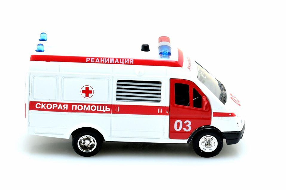 Модель ин. мет. "ГАЗель 2705. Скорая помощь. Реанимация" 13см. CT1276-1 (Технопарк)