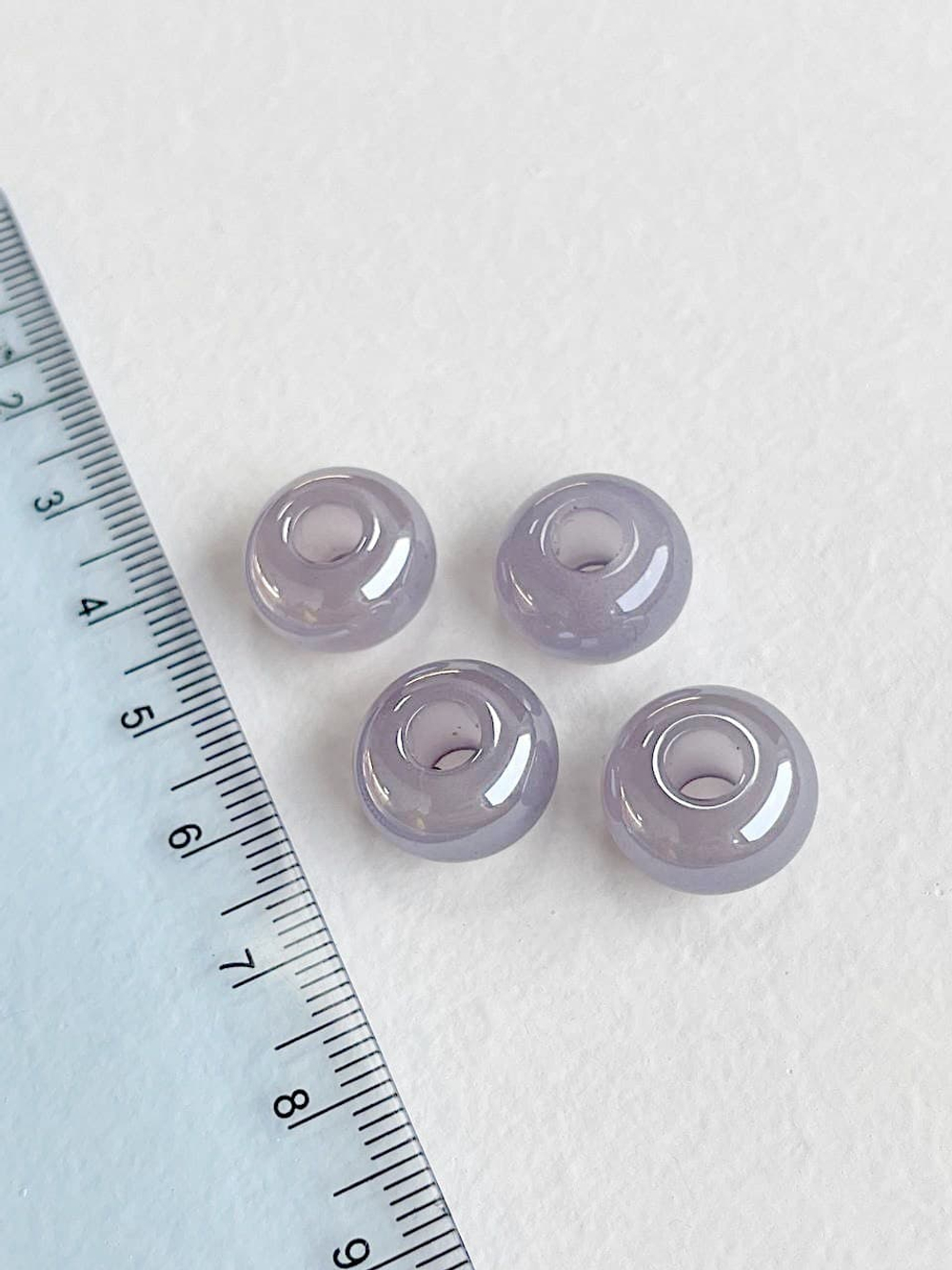 B104-лав Бусина «Бублик», акрил, лавандовый,14мм*8мм*4,7мм