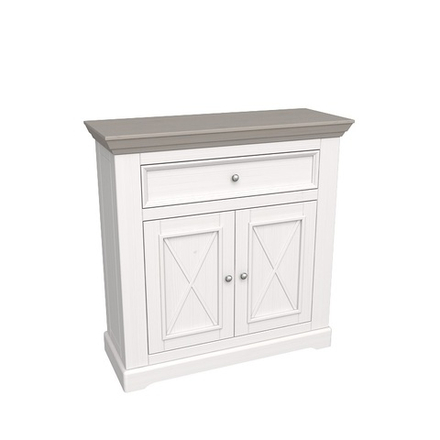 Комод «Форест» 2 двери 1 ящик белый воск/антрацит