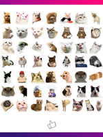 Наклейки на телефон котики многоразовые 50 шт