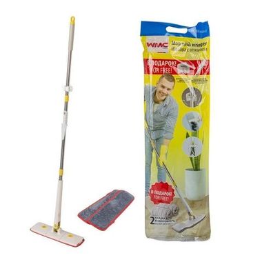 Швабра с отжимным механизмом "бабочка" белая