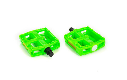 Педали TRIX PLATFORM пластиковые, 115x95мм, резьба 9/16", с шипами, зеленые