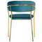 Стул Turin бирюзовый с золотыми ножками