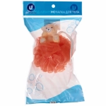 Мочалка-шар для тела полипропиленовая детская «Baby Boom - Мишка», цвет красный, d-11см