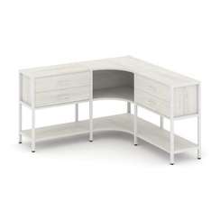 Shelf System Трехсекционный угловой стеллаж двухярусный с ящиками SN.STMU-231 Дуб Наварра/Металл Бел