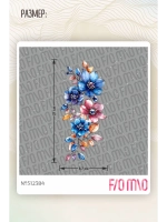 Термонаклейка на одежду, термопринт Цветок Стразы