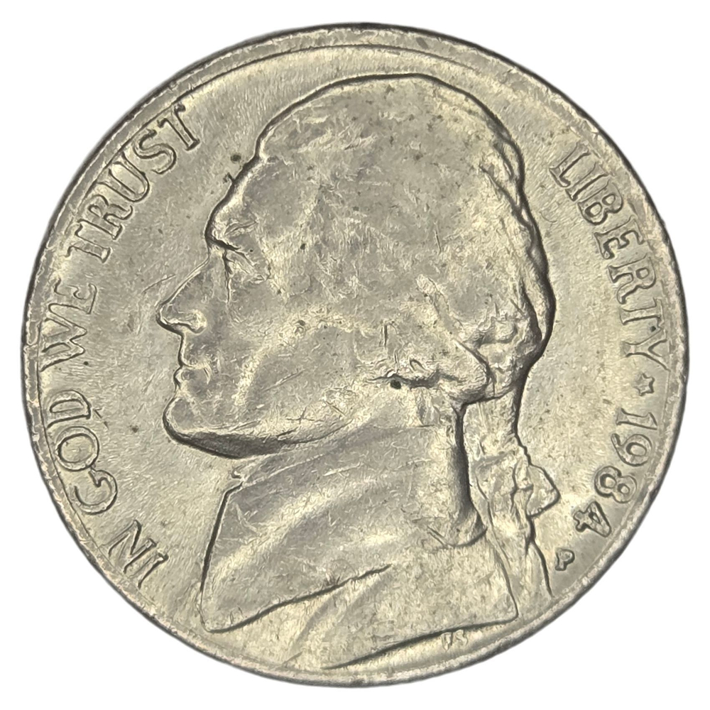 USA, 5 Cents, 1984 - Classic Jefferson Nickel, AU
