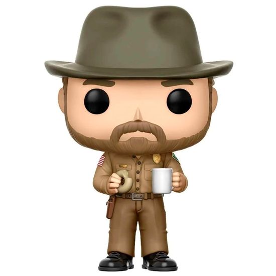Фигурка Funko POP! TV Stranger Things Hopper w/Donut (512) 14425 / Фигурка Фанко ПОП! по мотивам сериала «Очень странные дела», Хоппер