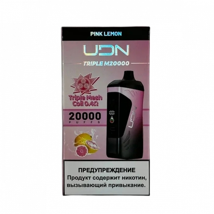 UDN Triple M20000 Pink lemon - розовый лимонад 20000 затяжек 20мг (2%)