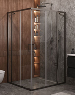 Душевой уголок Cezares MOLVENO-AH-22-120/110-C-GM-IV, 120х110х195, профиль оружейная сталь, прозрачное стекло