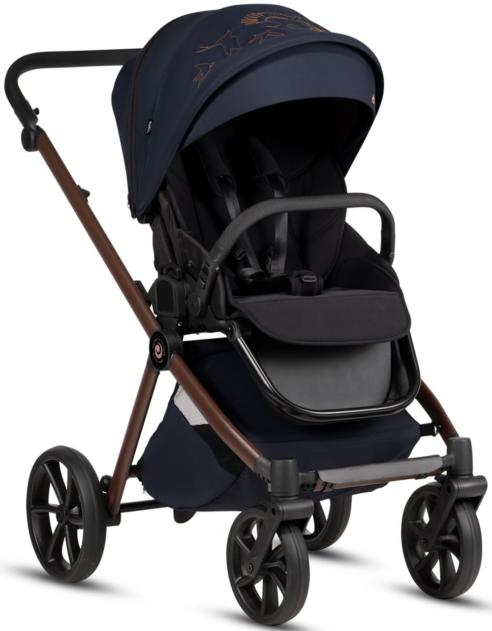 Детская коляска Tutis Mio 3 Plus Limited New 4 в 1 с автокреслом Beno Black и базой 1622015 Midnight Swallow