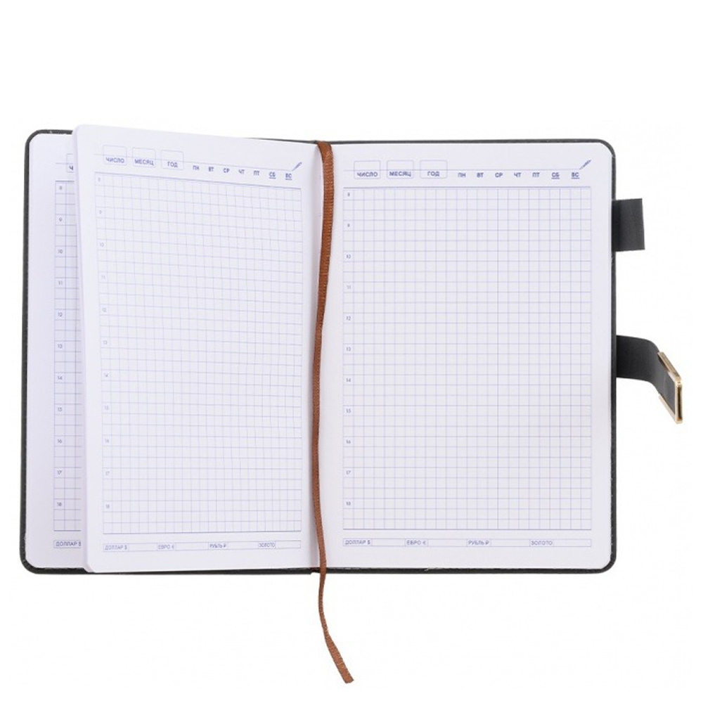 Ежедневник Basir, формат А5, материал-кожезаменитель, чёрный цвет, 116 листов, размер 14,5*21 см