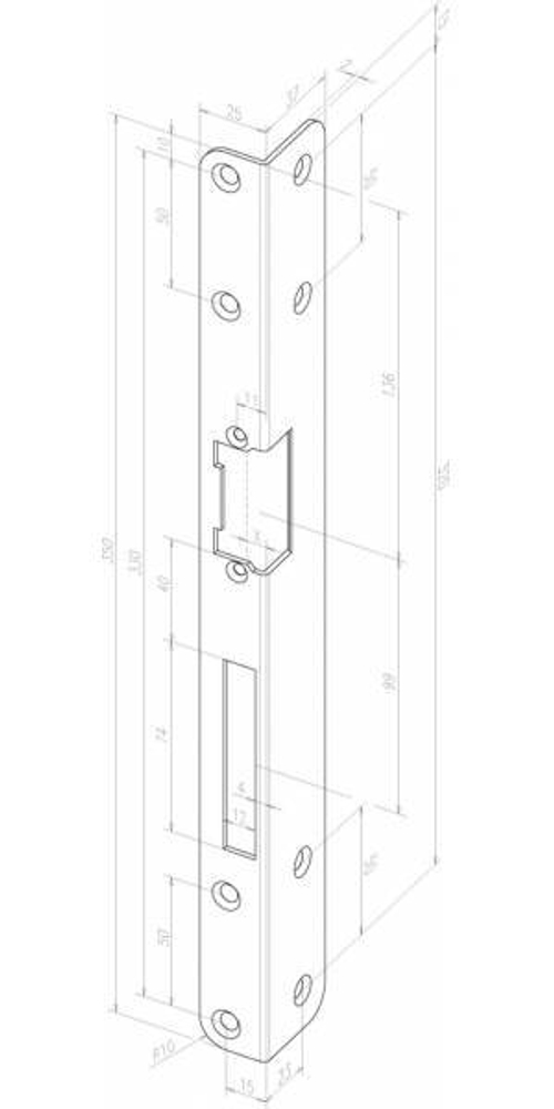 Угловая запорная планка 334