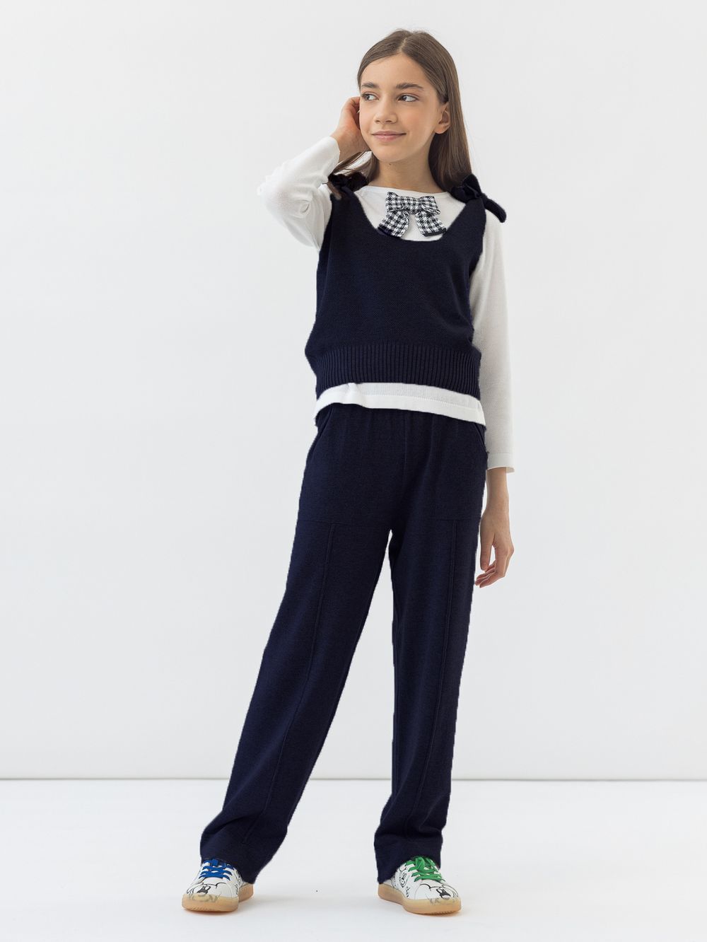 Брюки темно-синие для девочки арт. АТ691