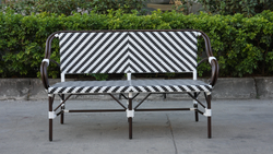 "Кабри" диван двухместный плетенный из искусственного ротанга, цвет черно-белый