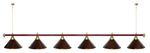 Лампа STARTBILLIARDS 6 пл. (плафоны зеленые,штанга золотая,фурнитура золото)