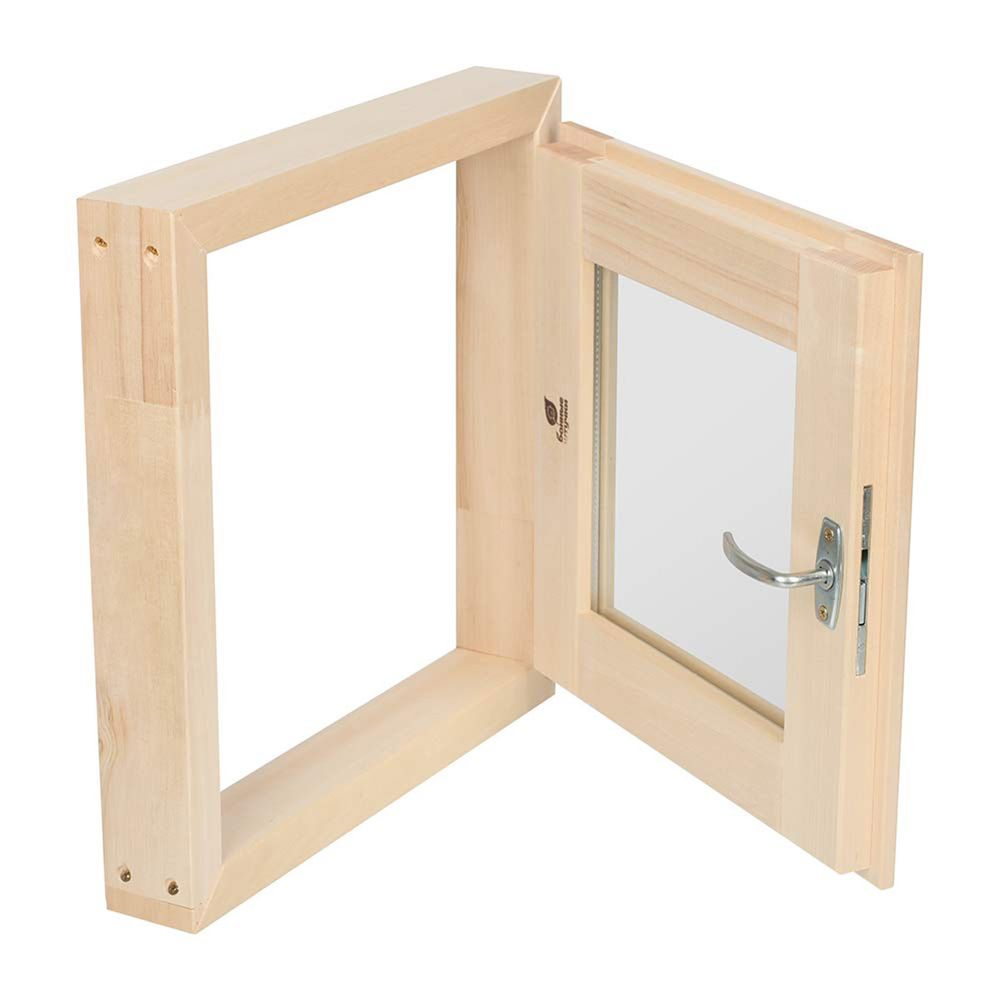 Форточка для бани и сауны Банные штучки, открытие наружу, двойное стекло, 40 х 40 см, липа, 271228