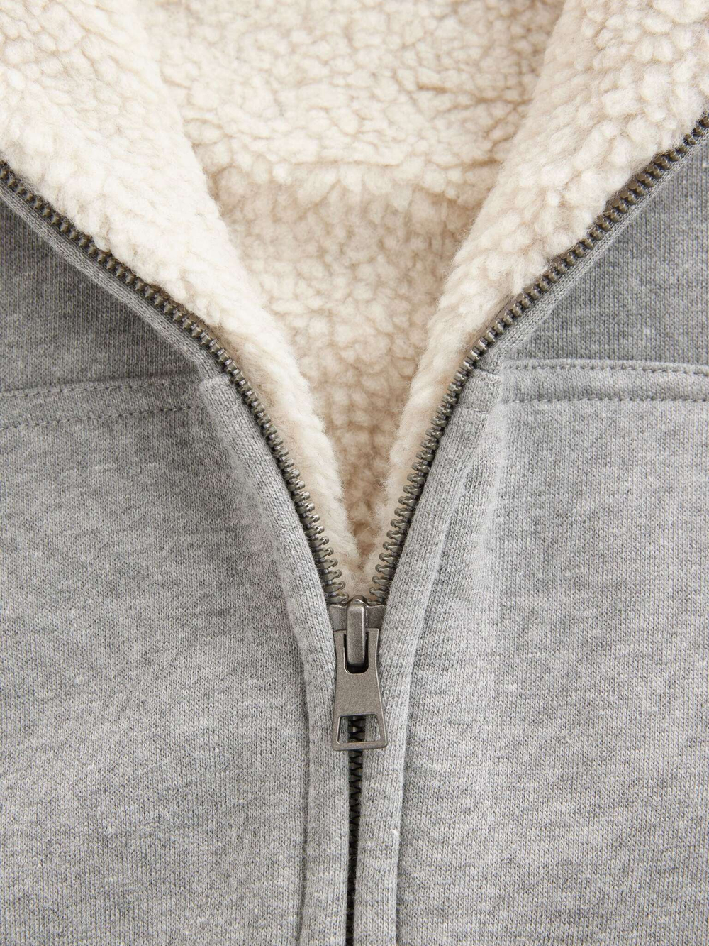 Толстовка с капюшоном на молнии и флисовой подкладкой для мальчика Next B15-438, Серый