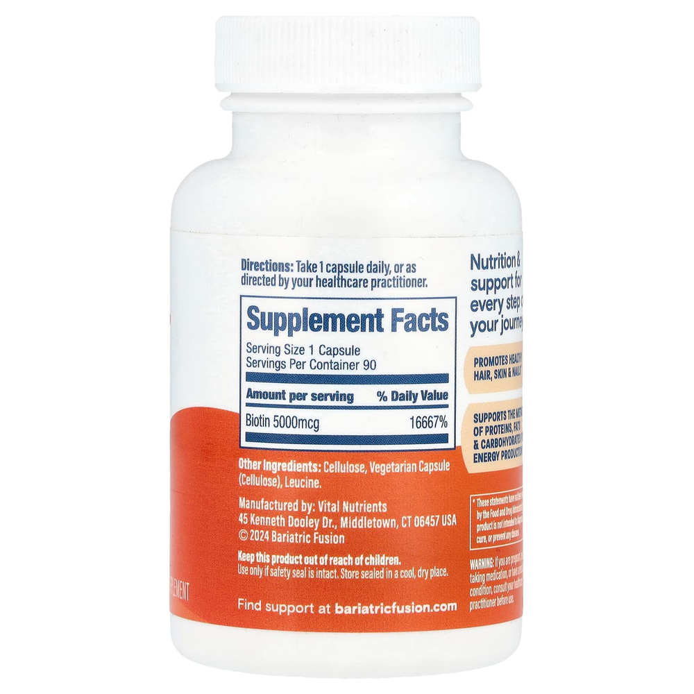 Bariatric Fusion, Биотин, 5000 мкг, 90 капсул