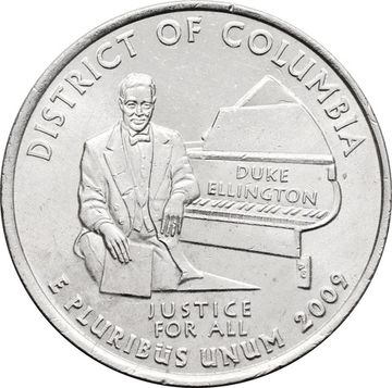 25 центов (1/4 доллара, квотер) 2009 США «Округ Колумбия» (P)